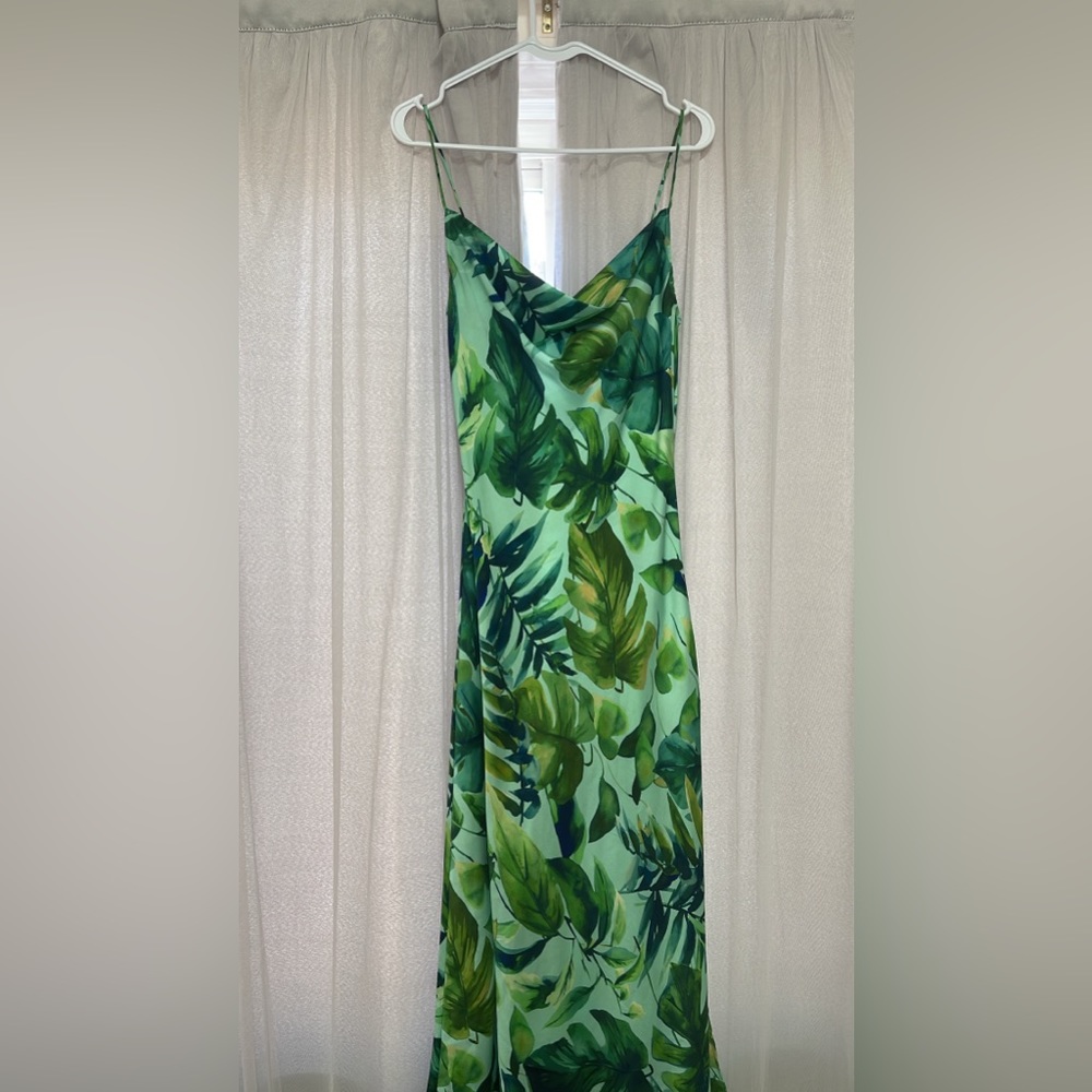 Zara tropical print slip dress